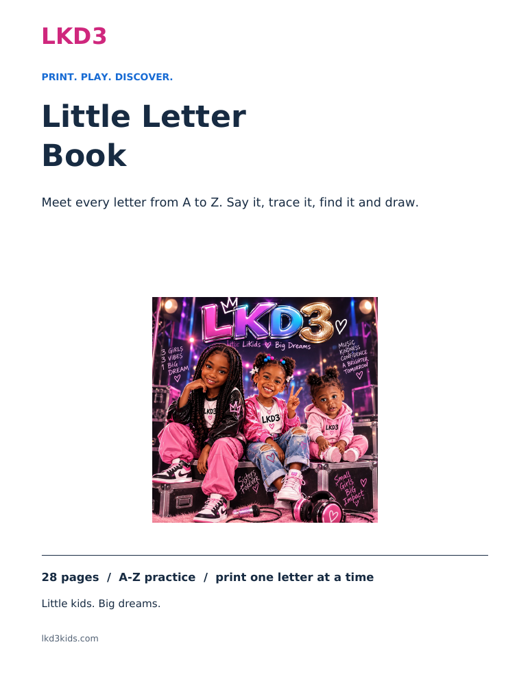 Little Letter Book cover featuring the LKD3 sisters