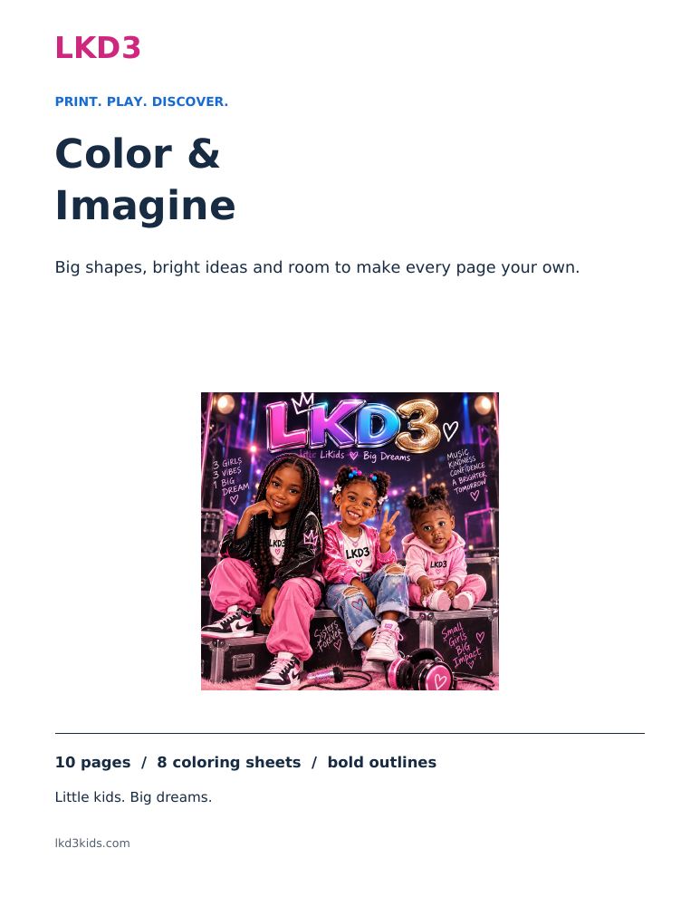 Color & Imagine cover featuring the LKD3 sisters